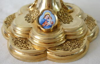 French antique solid silver gilt Gothic Chapel Set